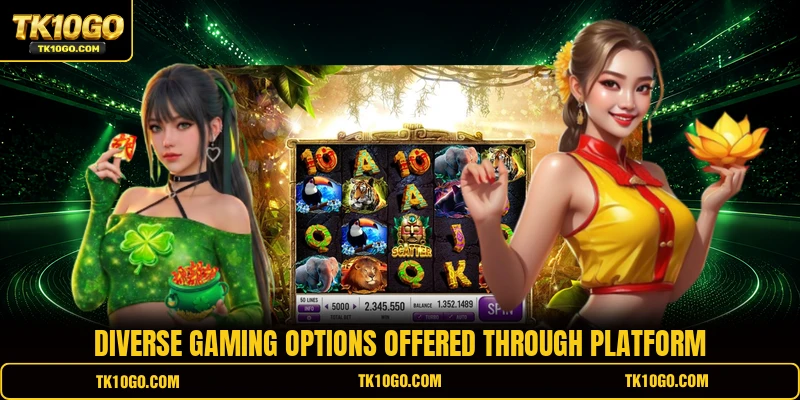 Diverse gaming options offered through platform