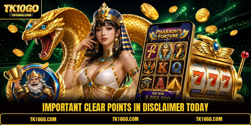 Important clear points in Disclaimer today